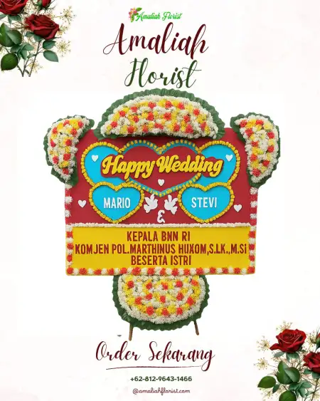 Papan Bunga Pernikahan Balekencono